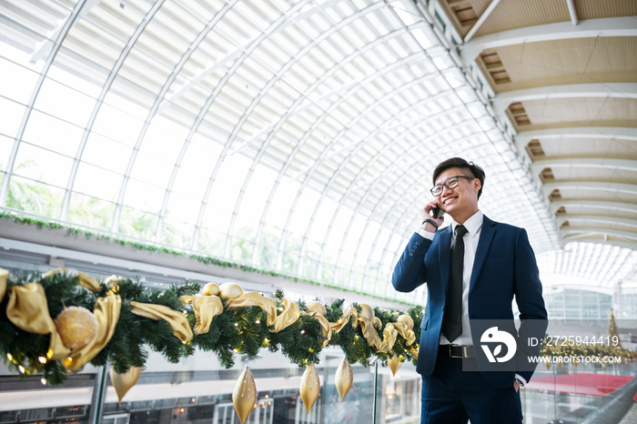 Asian businessman on the phone