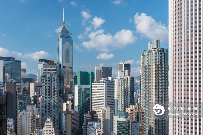 Skyline of midtown of Hong Kong city