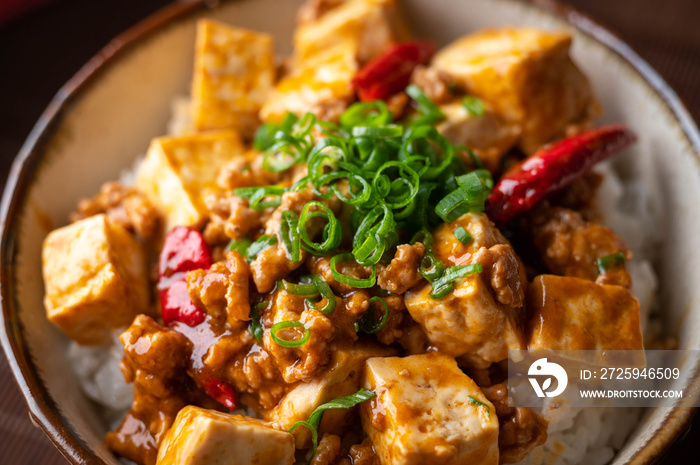 Mapo-Don, spicy mapo tofu on rice