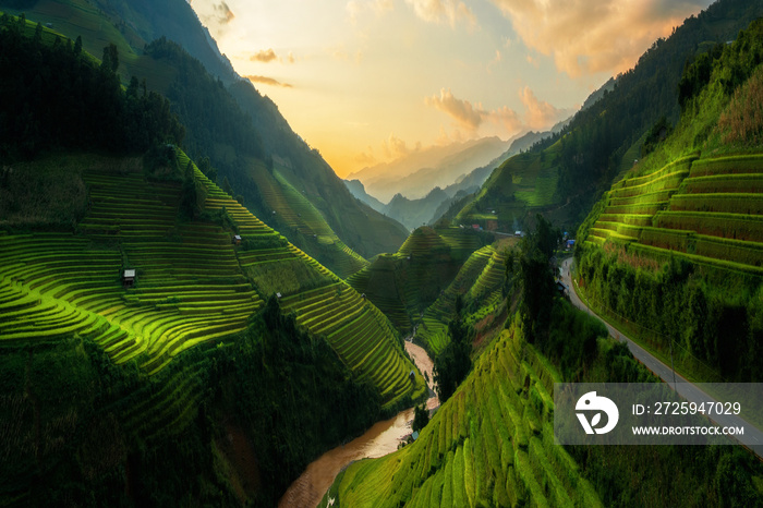 Terraced rice field in Mu Cang Chai, Vietnam