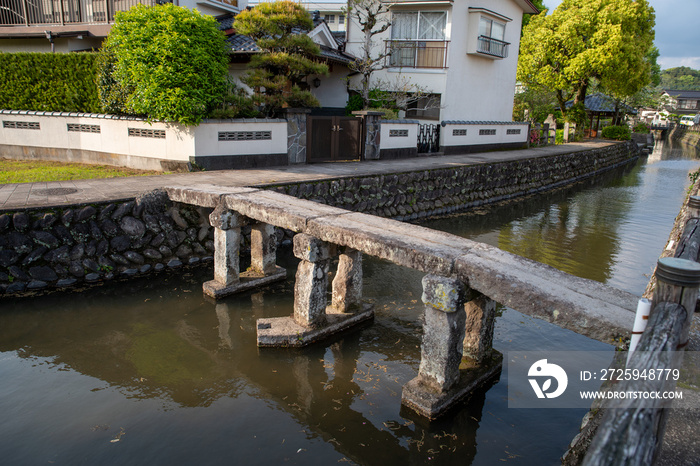 日田市豆田町の運河と石橋