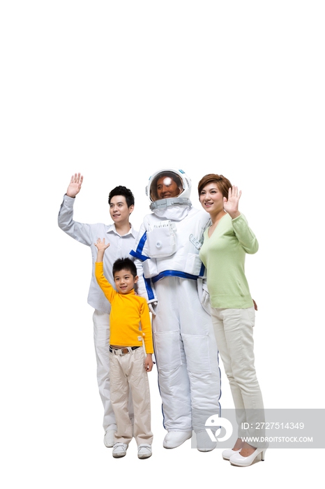 棚拍宇航员和家庭