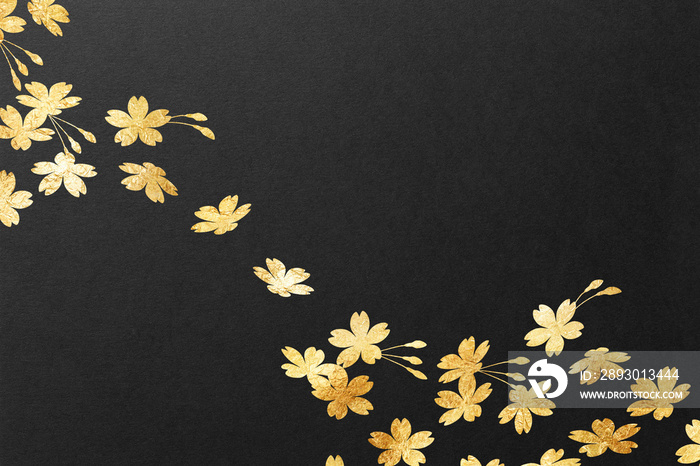 背景 テクスチャ 桜 花 高級感 和柄 金色 金屏風 金紙 金箔 年賀状 正月 和紙 壁紙
