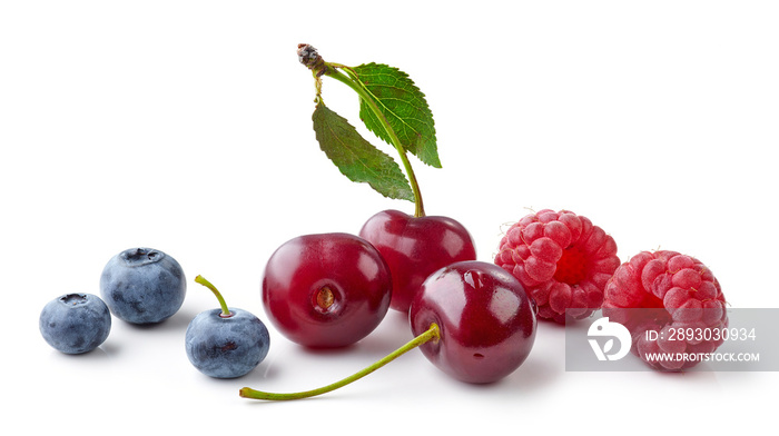 fresh berries on white background