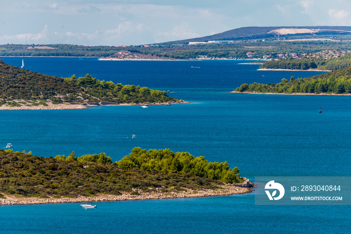 Yachting on the turquoise Adriatic, Murter, Dalmatia, Croatia