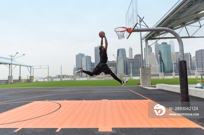 Man playing basketball