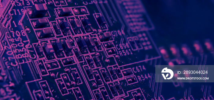 Semiconductor. cpu chip located on the green motherboard of the computer. Semi conductor motherboard