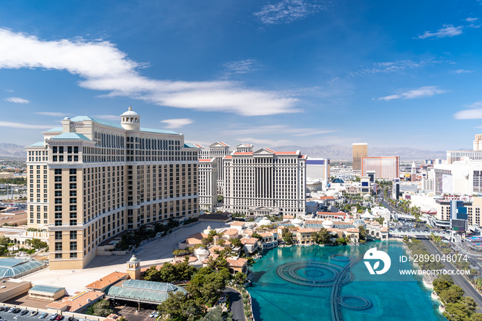 Las Vegas strip Aerial view