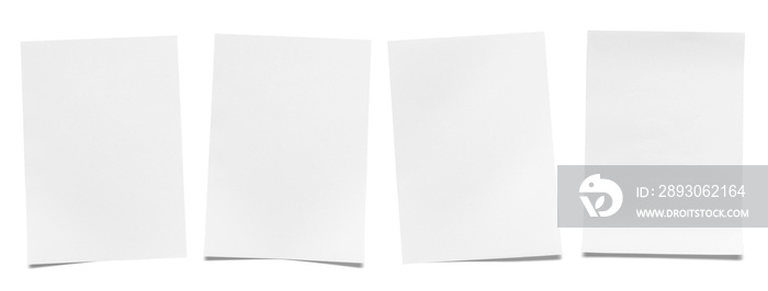带纹理和阴影隔离的A4纸实物模型。纸张白色空白页m