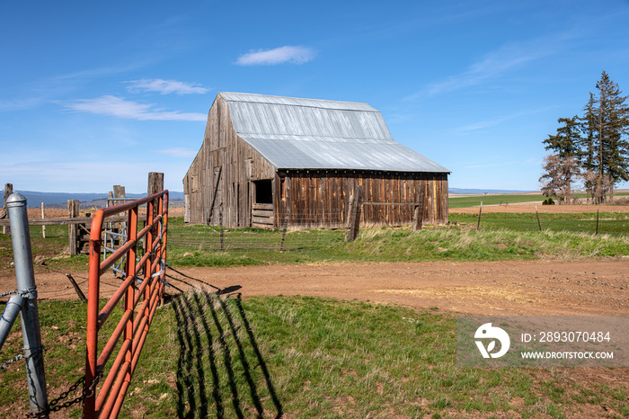 Old barn and fence Eastern Washington state.