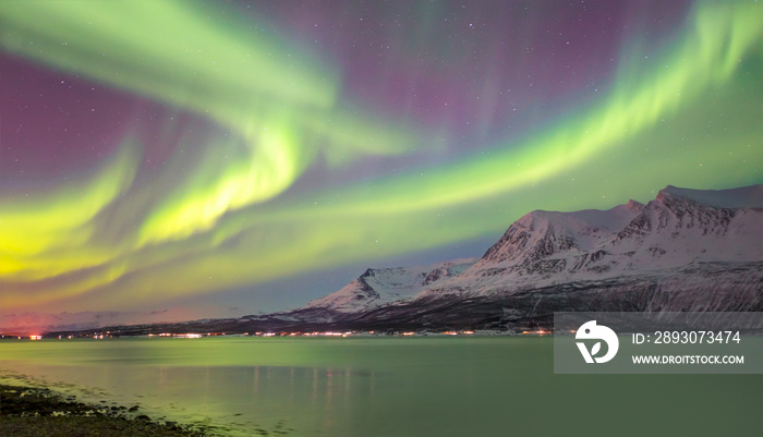 Northern lights in the sky over Tromso,  Norway