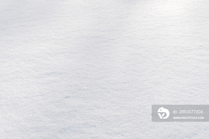 白色干净有光泽的雪背景纹理。新鲜的雪无缝纹理。雪表面特写
