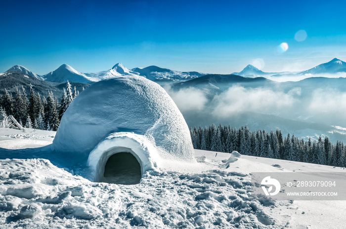 igloo in the snowy mountains