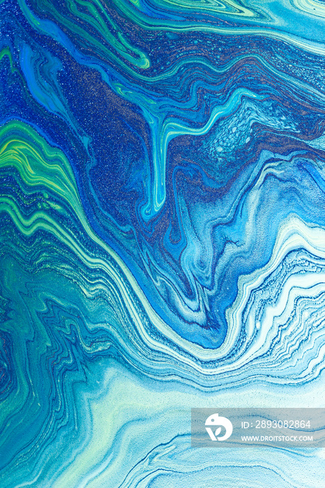 蓝色液体大理石抽象表面设计