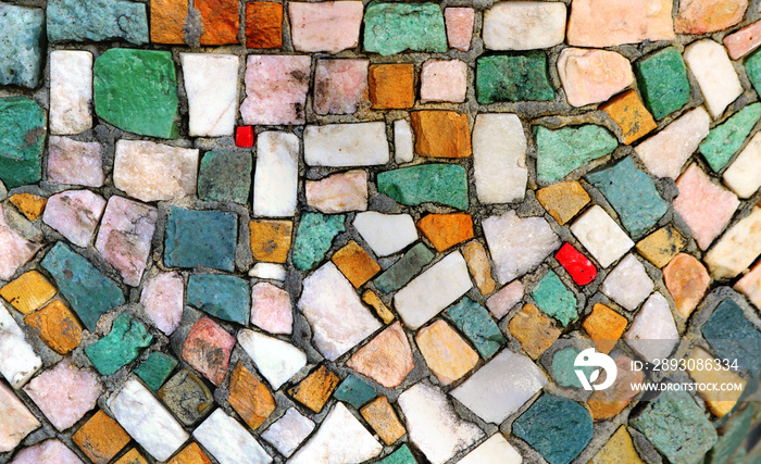 multicolored mosaic with small colored tiles - artistic texture for a background