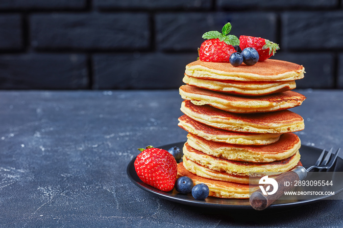 stack of almond flour pancakes, top view