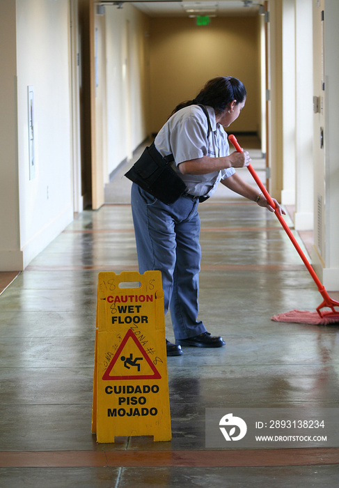 janitor mopping