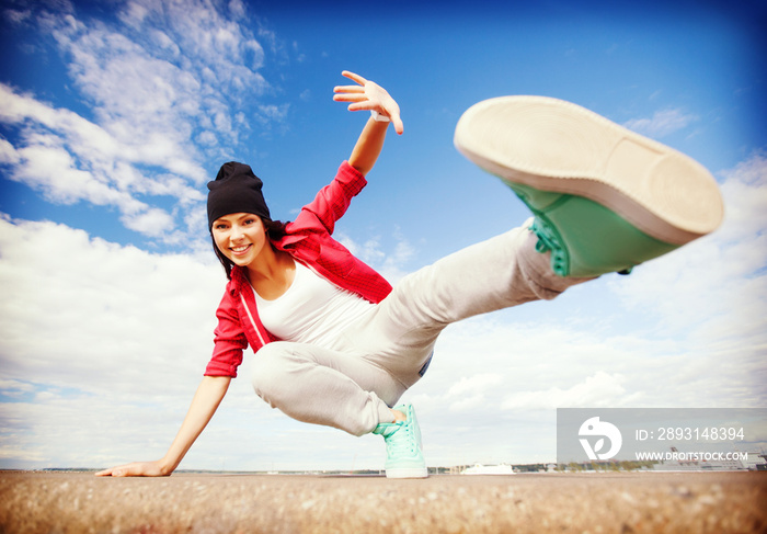 beautiful dancing girl in movement