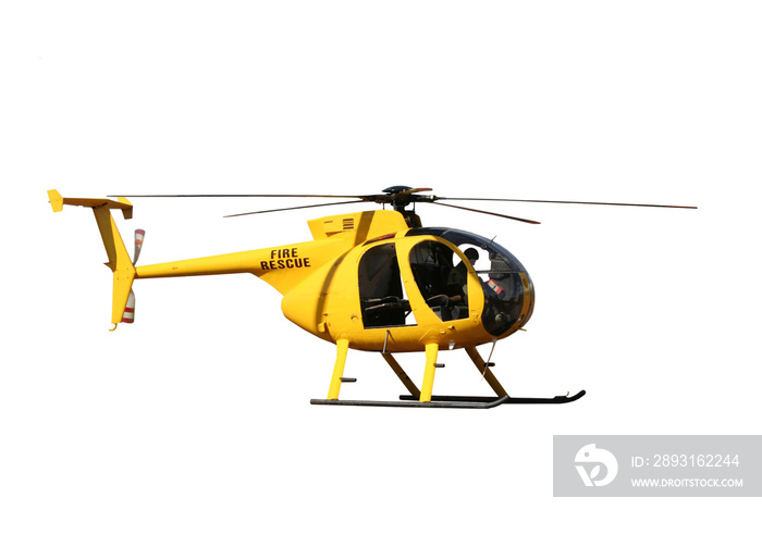 通用黄色直升机用于消防/救援，隔离。