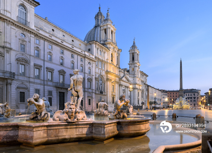 Fontana del Moro，广场Navona，罗马