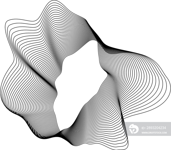 Isolated Abstract Geometric Line Design Element