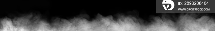 Panorama smoke steam isolated black background