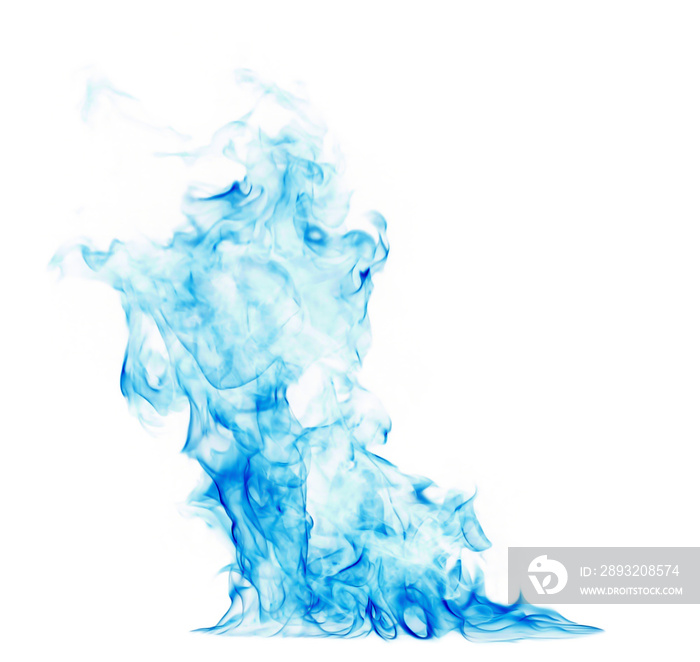 Blue smoke on a white background.