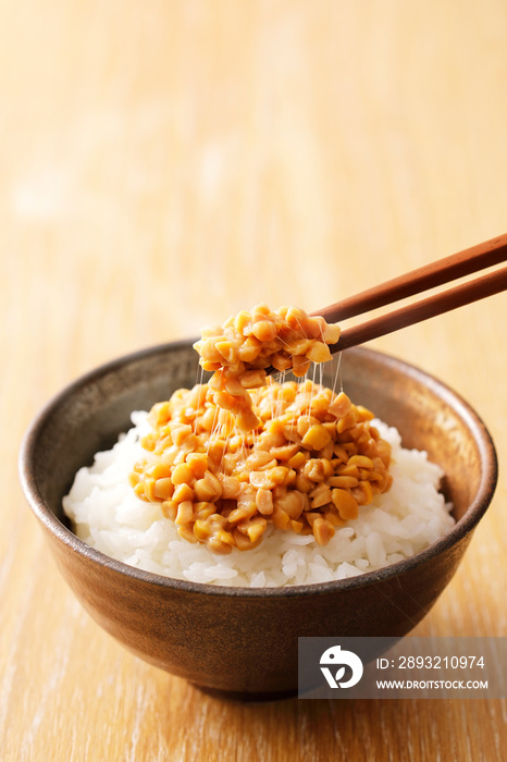 ひきわり納豆　Japanese crushed natto on rice