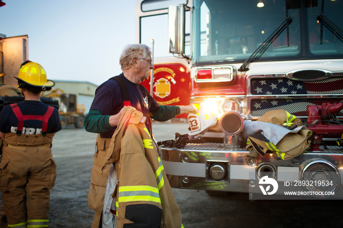 Firefighter at work