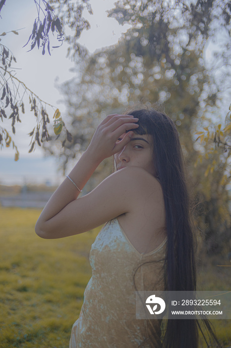 Woman dancing in nature