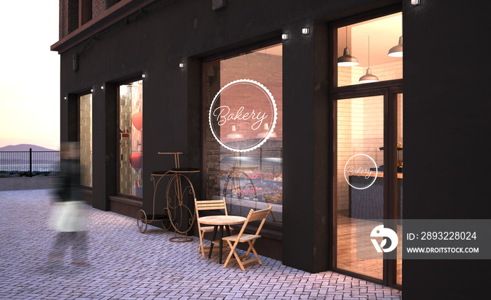 bakery storefront mockup