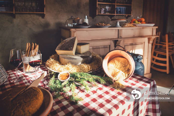 Characteristic Bed and Breakfast on the Italian Alps with typical local products