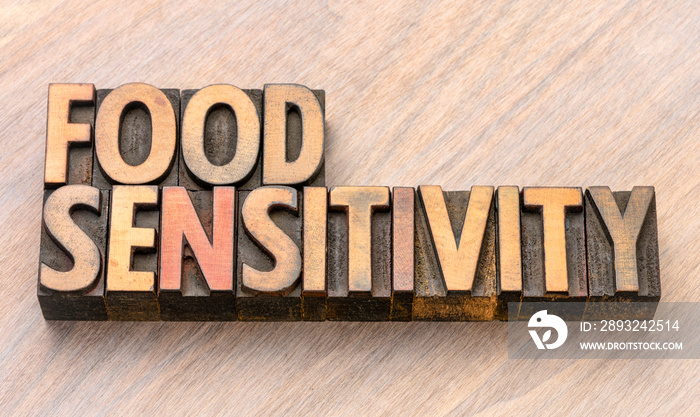 food sensitivity word in wood type