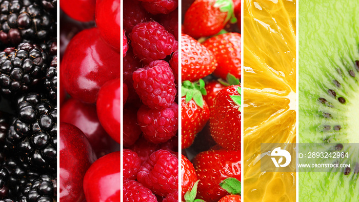 彩色健康水果拼贴宏观