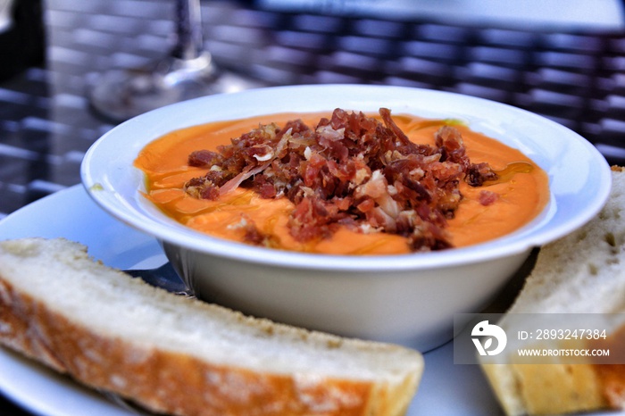 Typical salmorejo dish in Cordoba