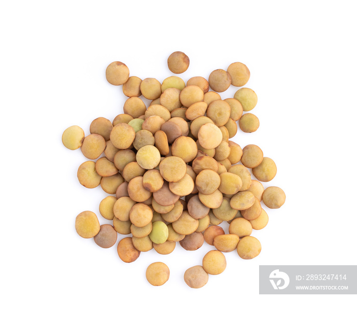 lentils on isolated white background