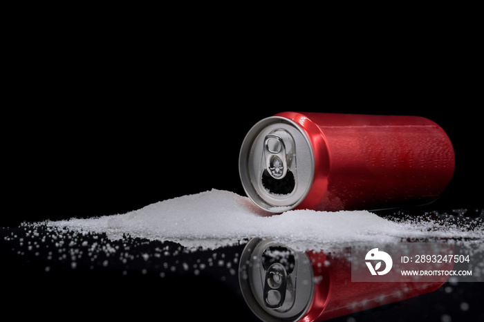 Unhealthy food concept, the dangers of sugar in carbonated beverages.