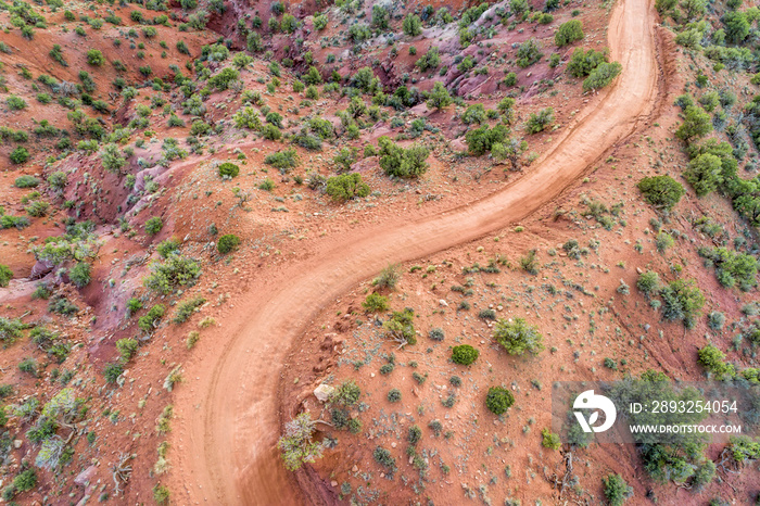 desert road - aerial view