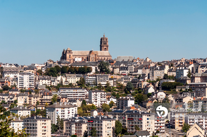 Aerial view of Rodez in France