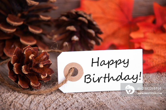 Fall Label with Happy Birthday