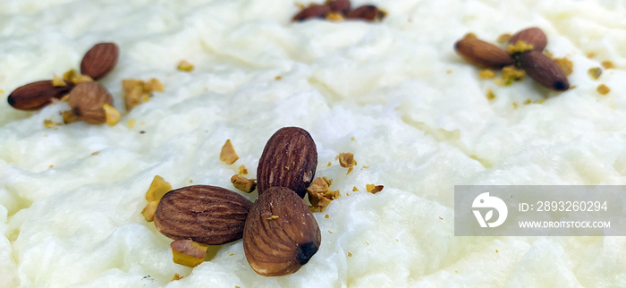 Traditional Ramadan dessert. Milk dessert. Local name Güllaç