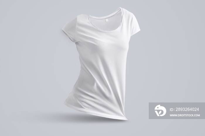 通用实体模型，具有无主体的空白女性t恤的形状。