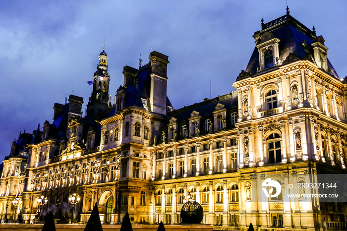 Hotel de ville, Photo image a Beautiful panoramic view of Paris Metropolitan City