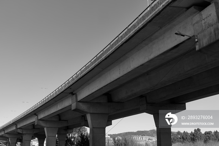 View of a highway from the bottom of the road