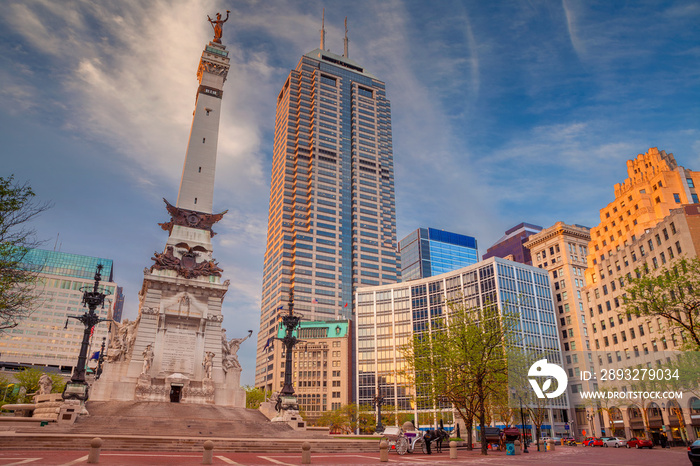 Indianapolis. Cityscape image of downtown Indianapolis, Indiana during sunset.