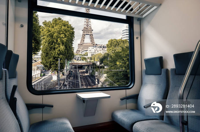 Paris subway seen from the window of a carriage