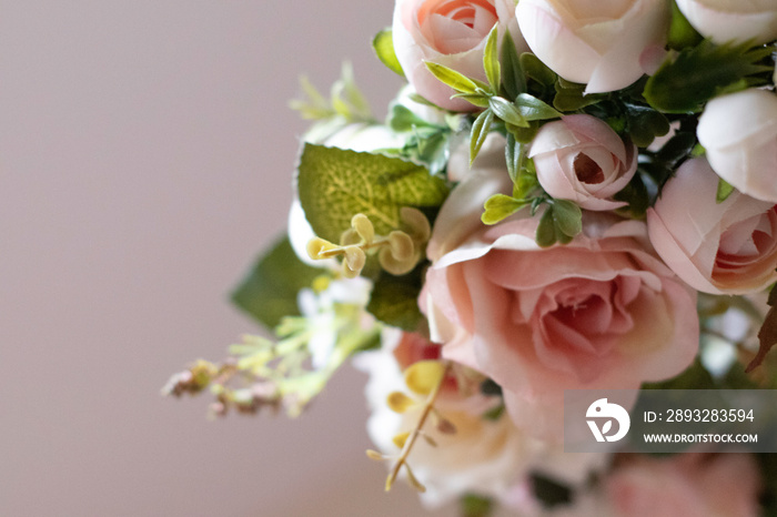 Pink Rose Wreath against a light background