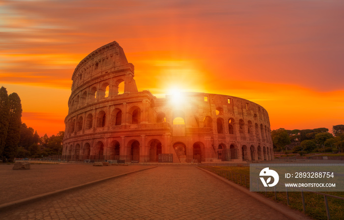 Colosseum in Rome. Colosseum is the most landmark in Rome.