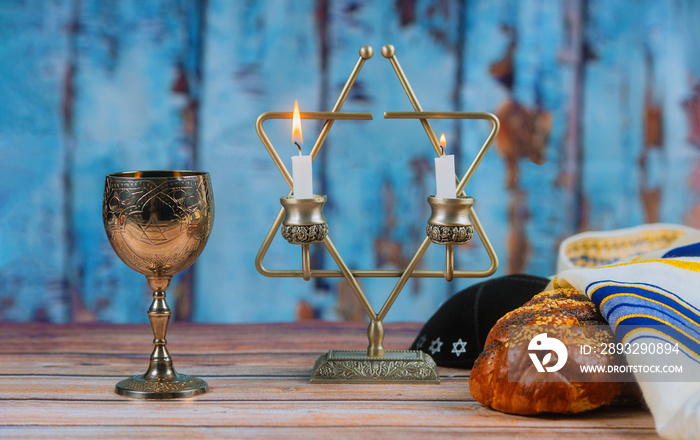 Shabbat Shalom-传统的犹太仪式challah面包，
