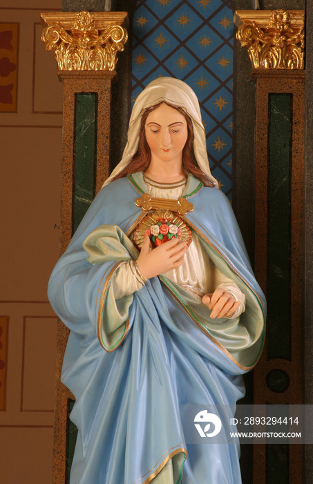 圣母无原罪之心，圣若望教堂耶稣圣心祭坛上的雕像